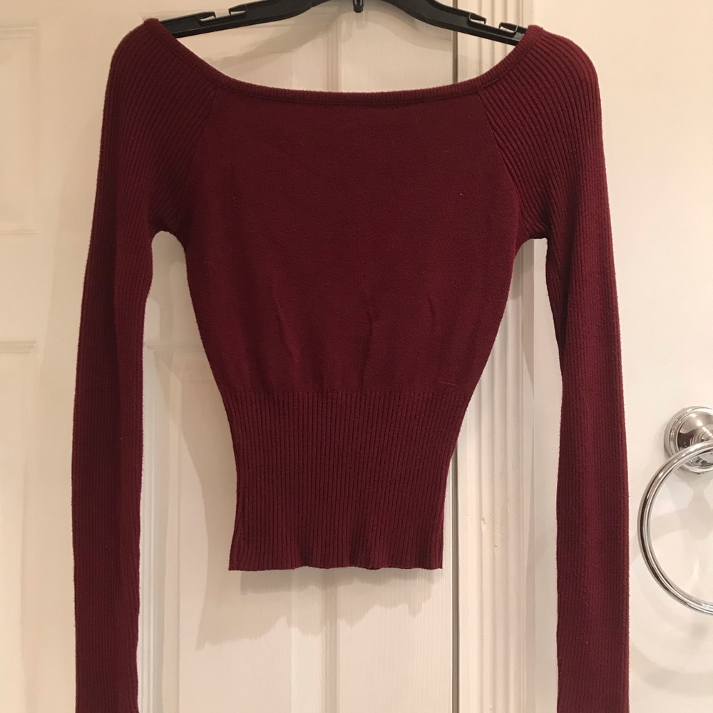 Maroon Crop Sweater